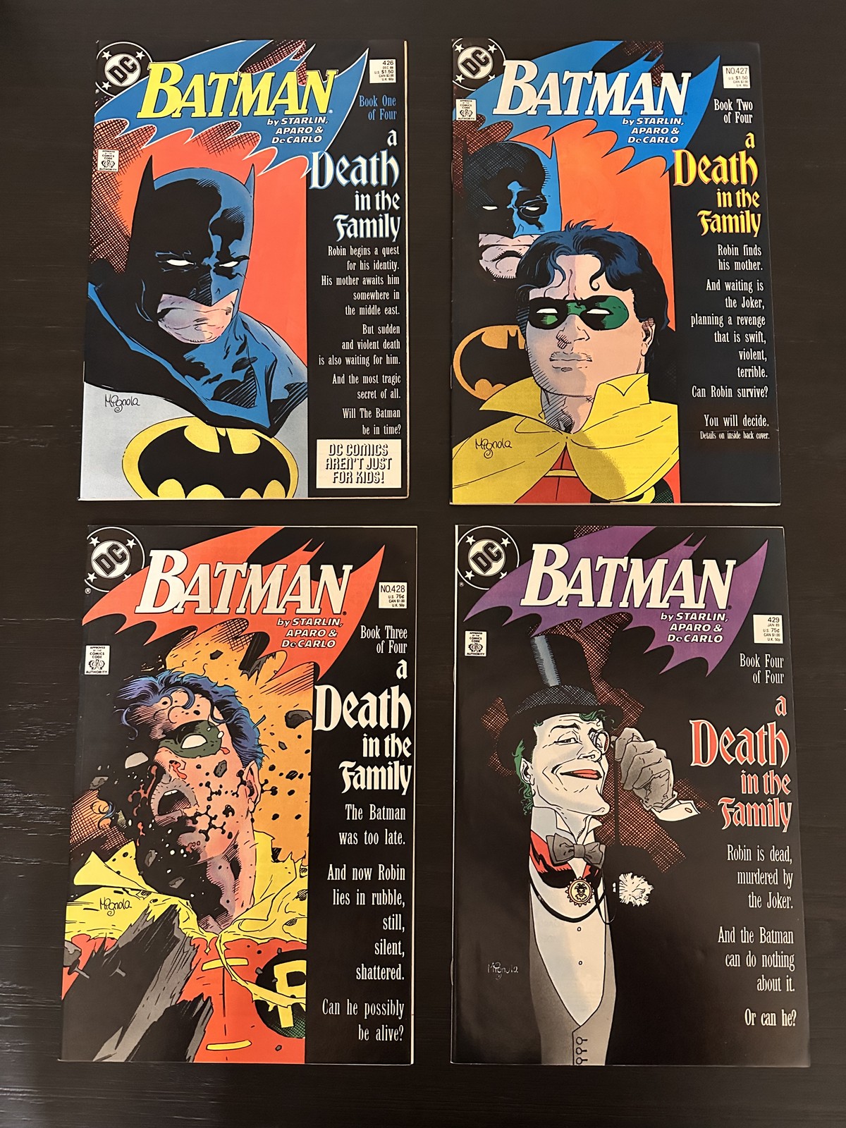 Batman A Death in the Family 426 427 428 429 Complete Set DC Comics 1988 1989 Batman A Death in the Family 426 427 428 429 Complete Set DC Comics 1988 1989