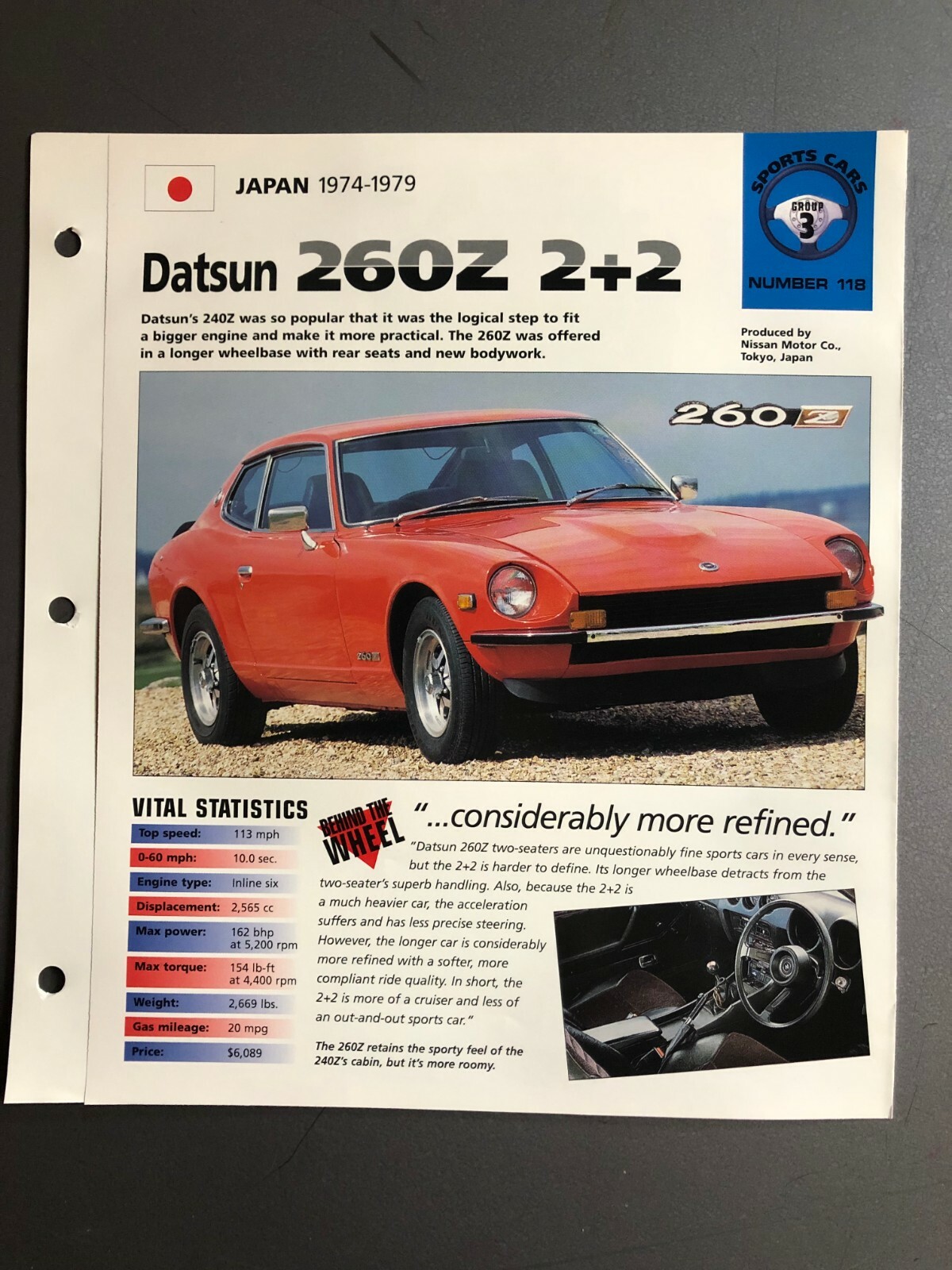 1974 - 1979 Datsun 260Z 2+2 Coupe IMP \