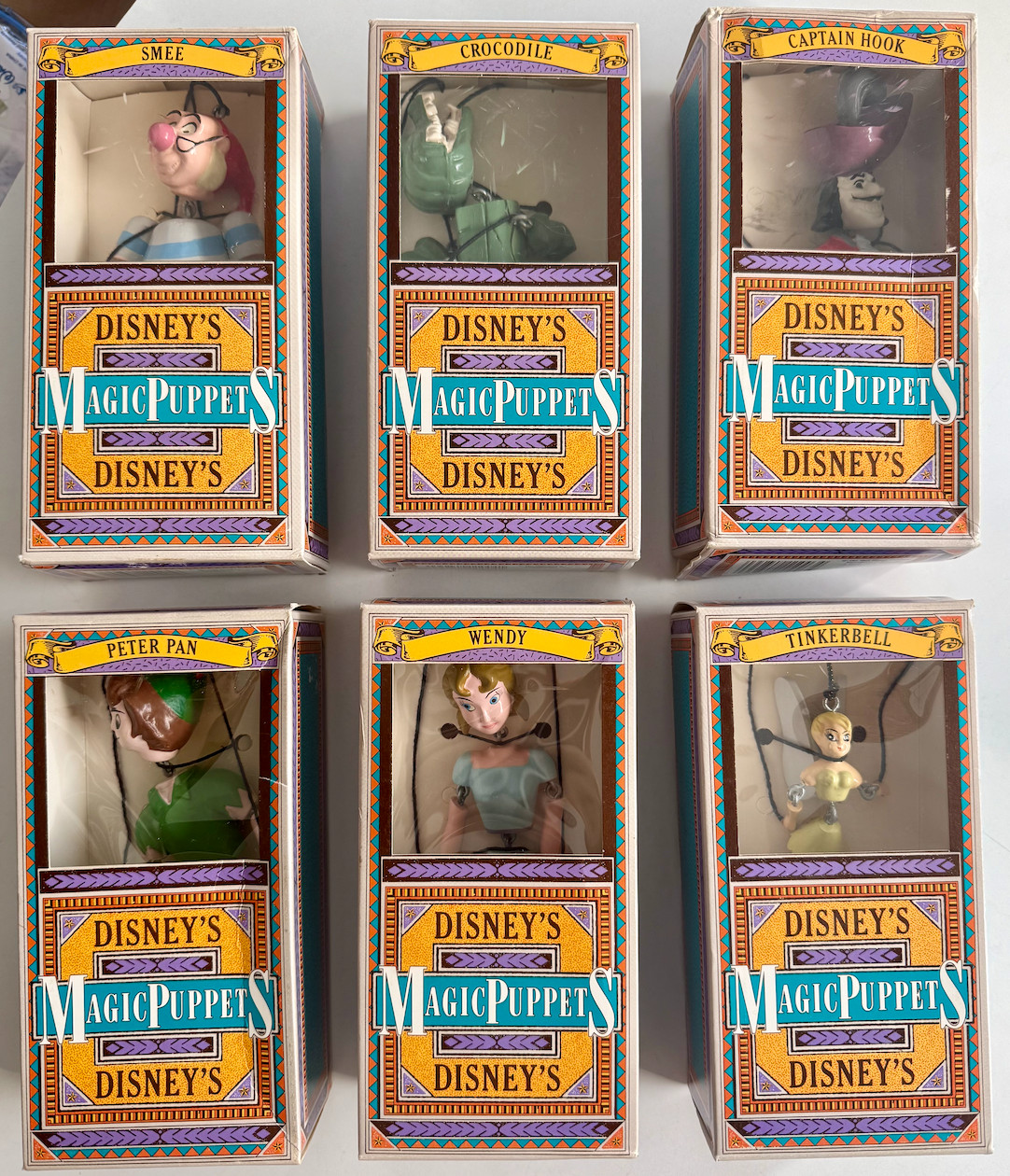 1999 Vintage Disney's Magic Puppet Lot 6 Peter Pan Characters NIB 1999 Vintage Disney's Magic Puppet Lot 6 Peter Pan Characters NIB
