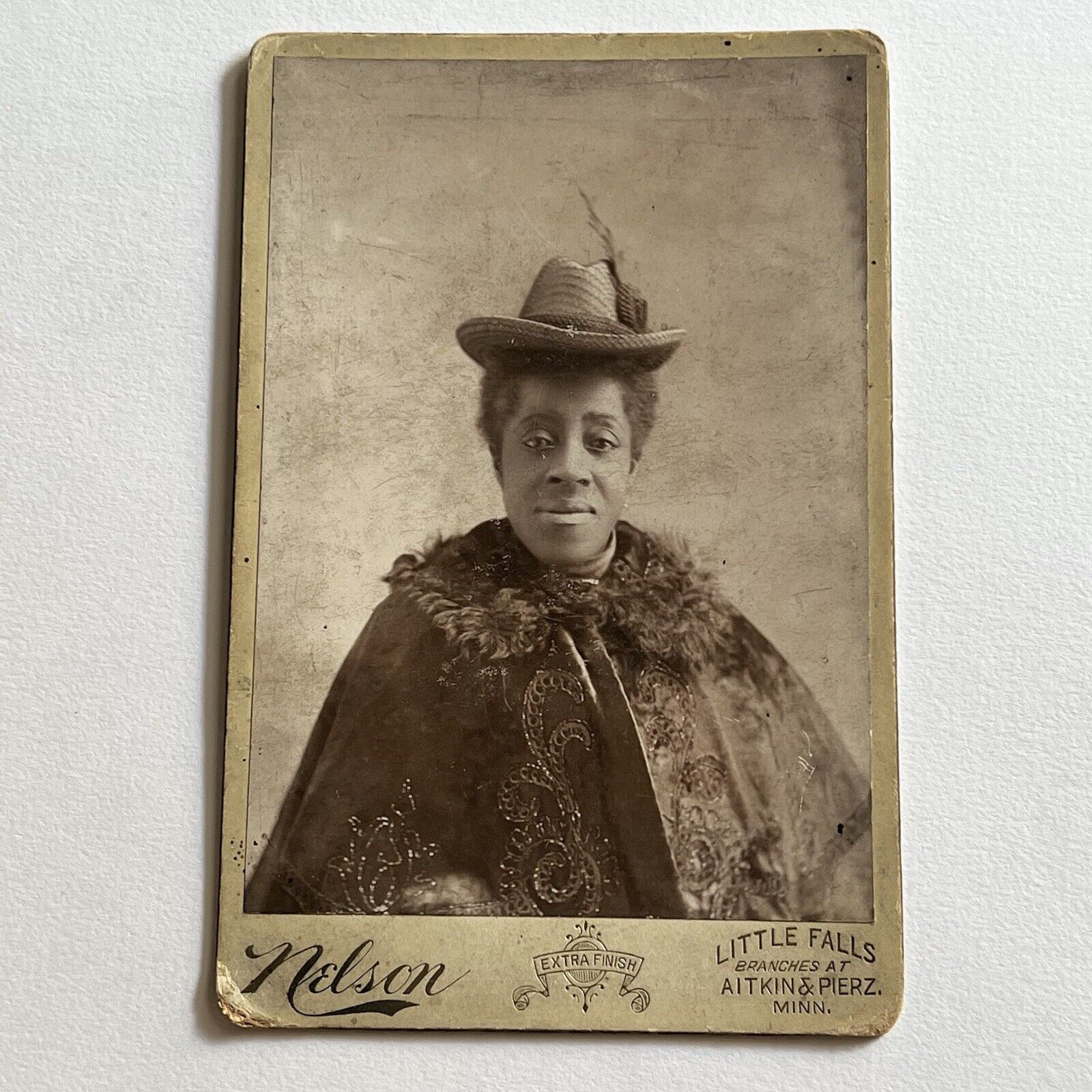 Antique Cabinet Card Photograph Beautiful Fashionable African American Woman MN