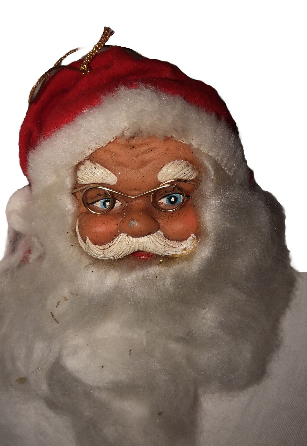 Vintage Santa Claus Rubber Face Ornament