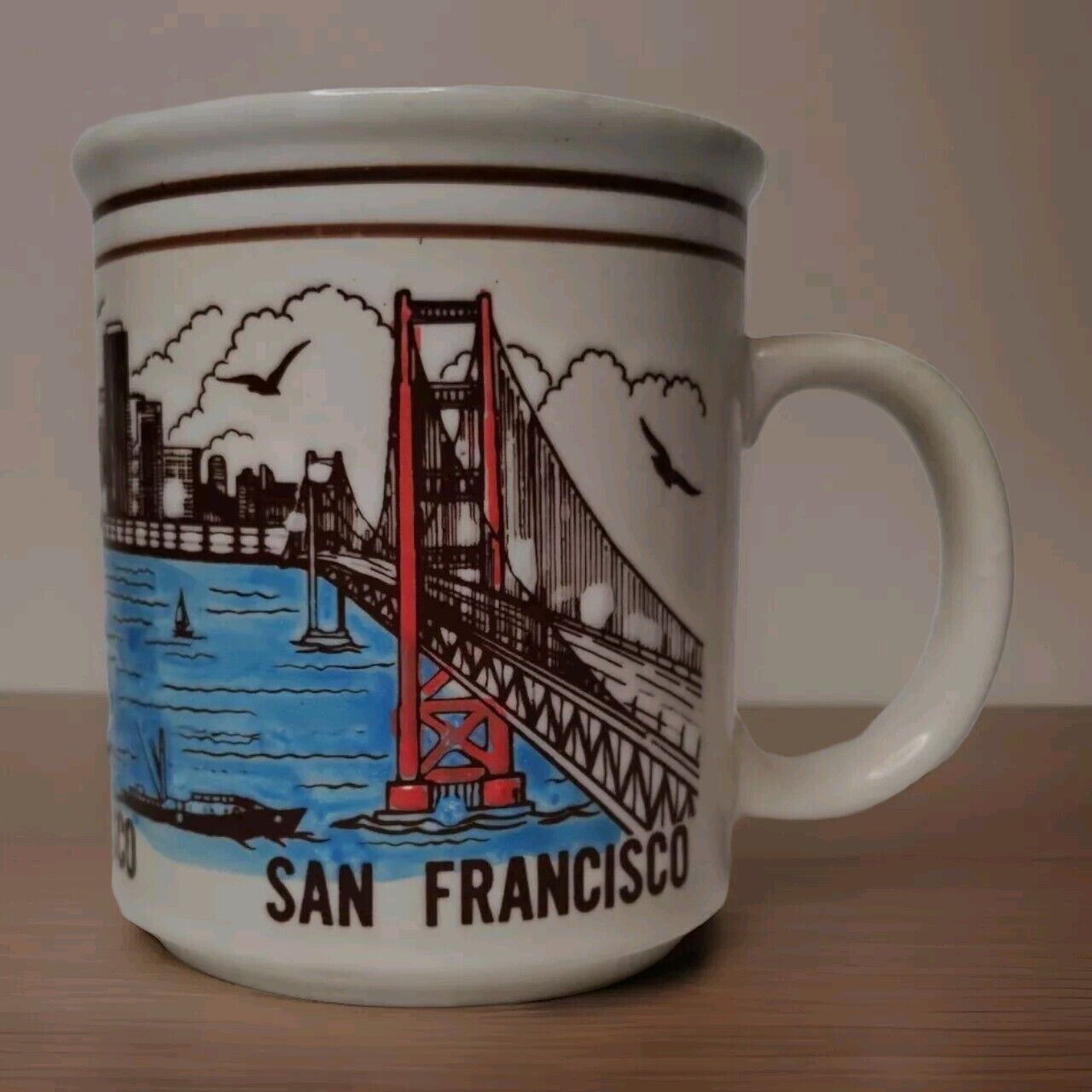 Vintage San Francisco California CA USA Travel Souvenir Ceramic Coffee Mug Cup
