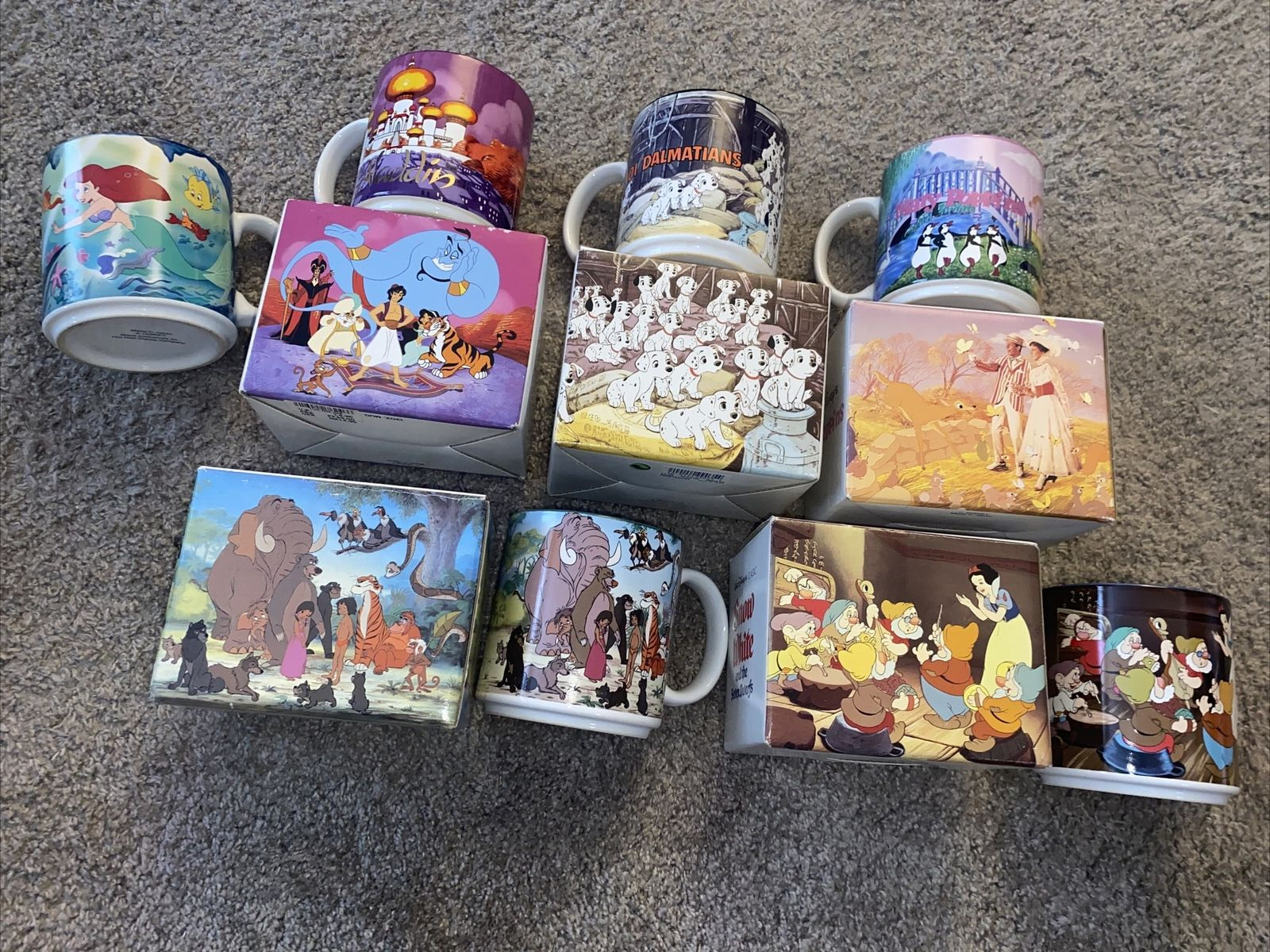 1990s vintage Disney mugs new rare collection boxed made in japan 6  Coffee Cups