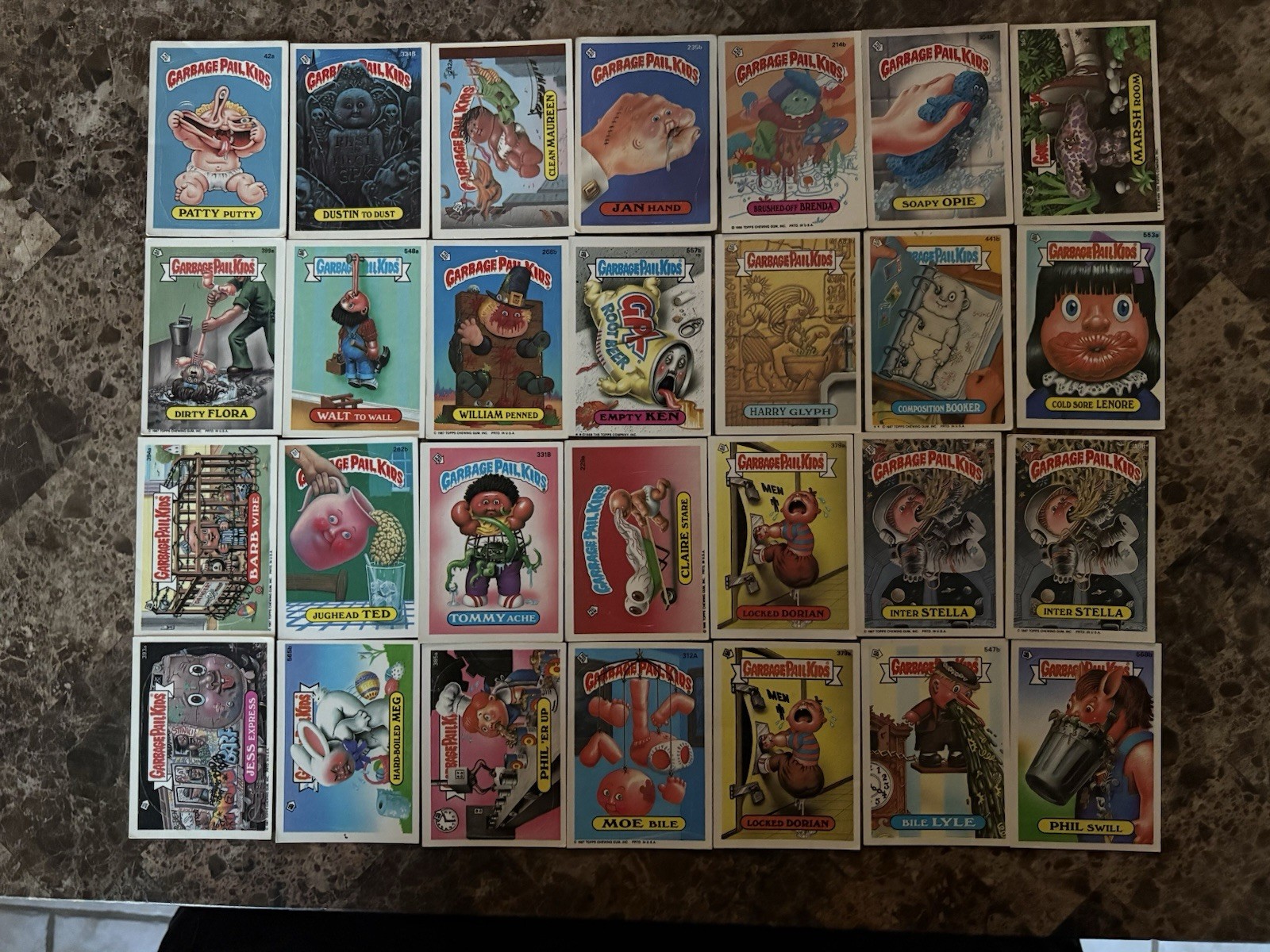 90 Vintage 1985 1986 Garbage Pail Kids Trading Cards Lot List In Pictures