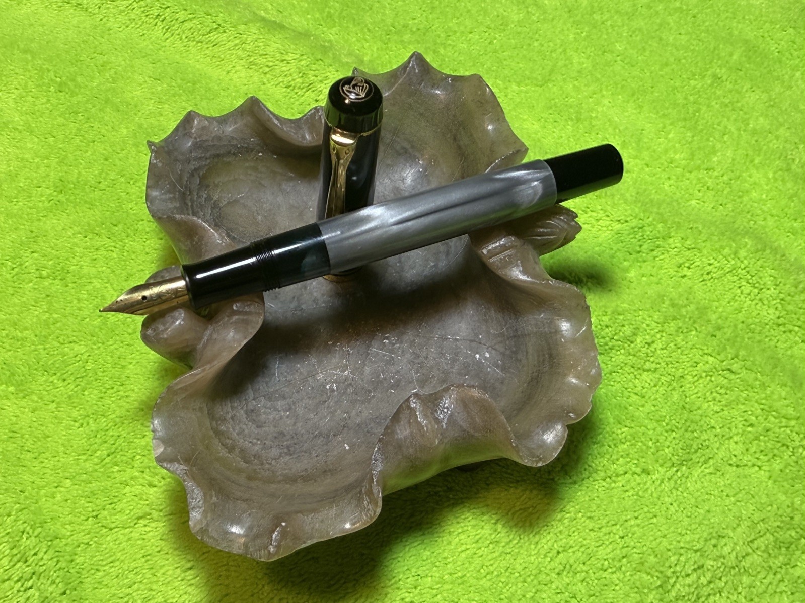 Pelikan M200 Marble Gray W.Germany Early Model Piston Fountain Pen 