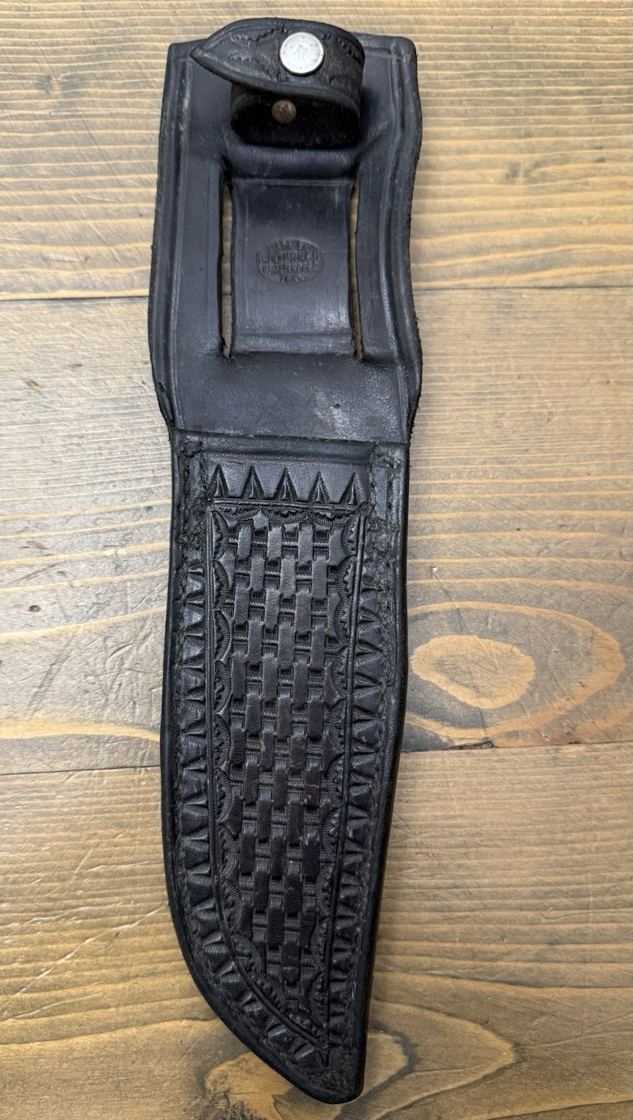 Vintage “LD Turner” Leather Knife Sheath - Chattanooga TN USA - Black