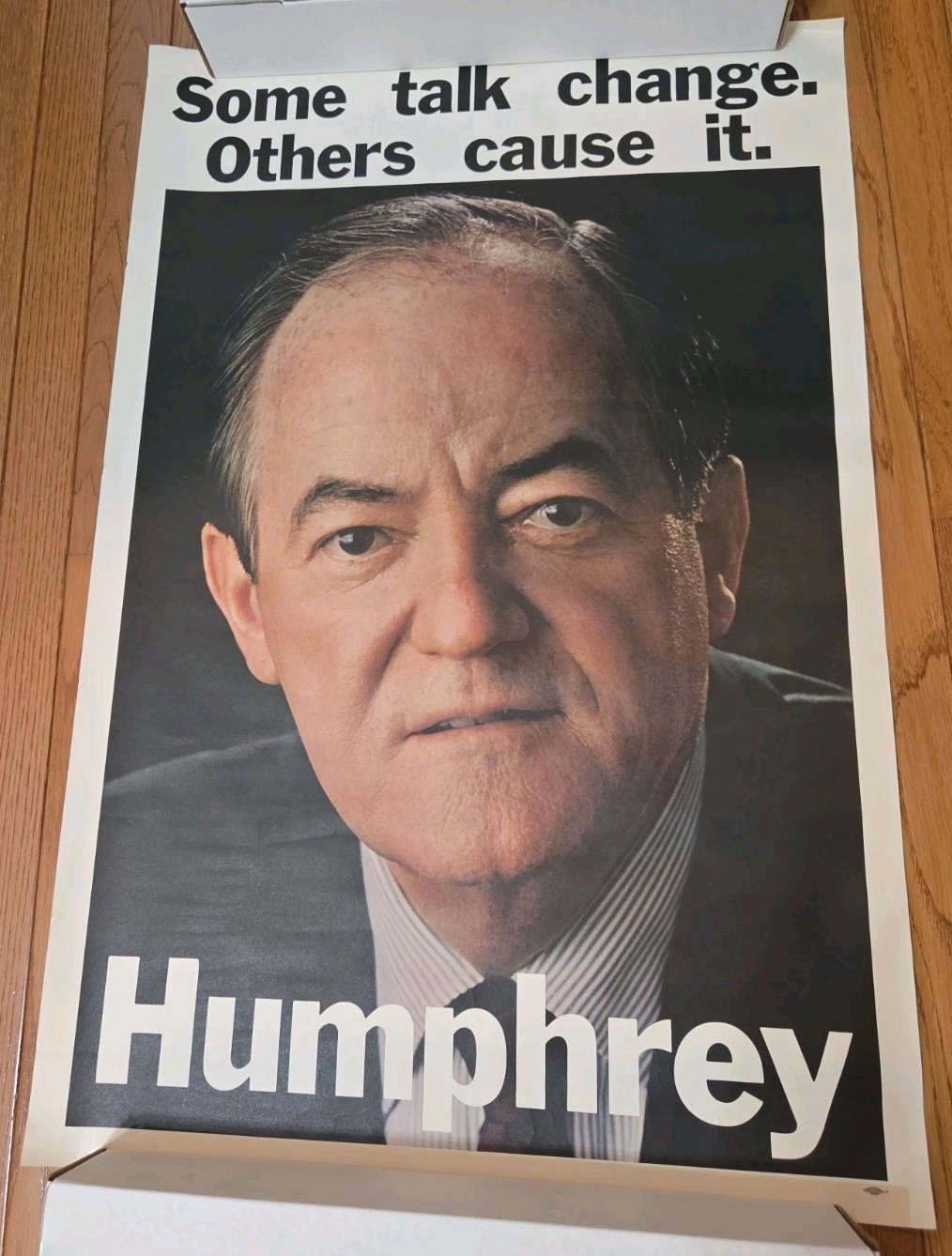 Vintage Hubert Humphrey Poster Presidential Campaign Some Talk Change 34x22.5