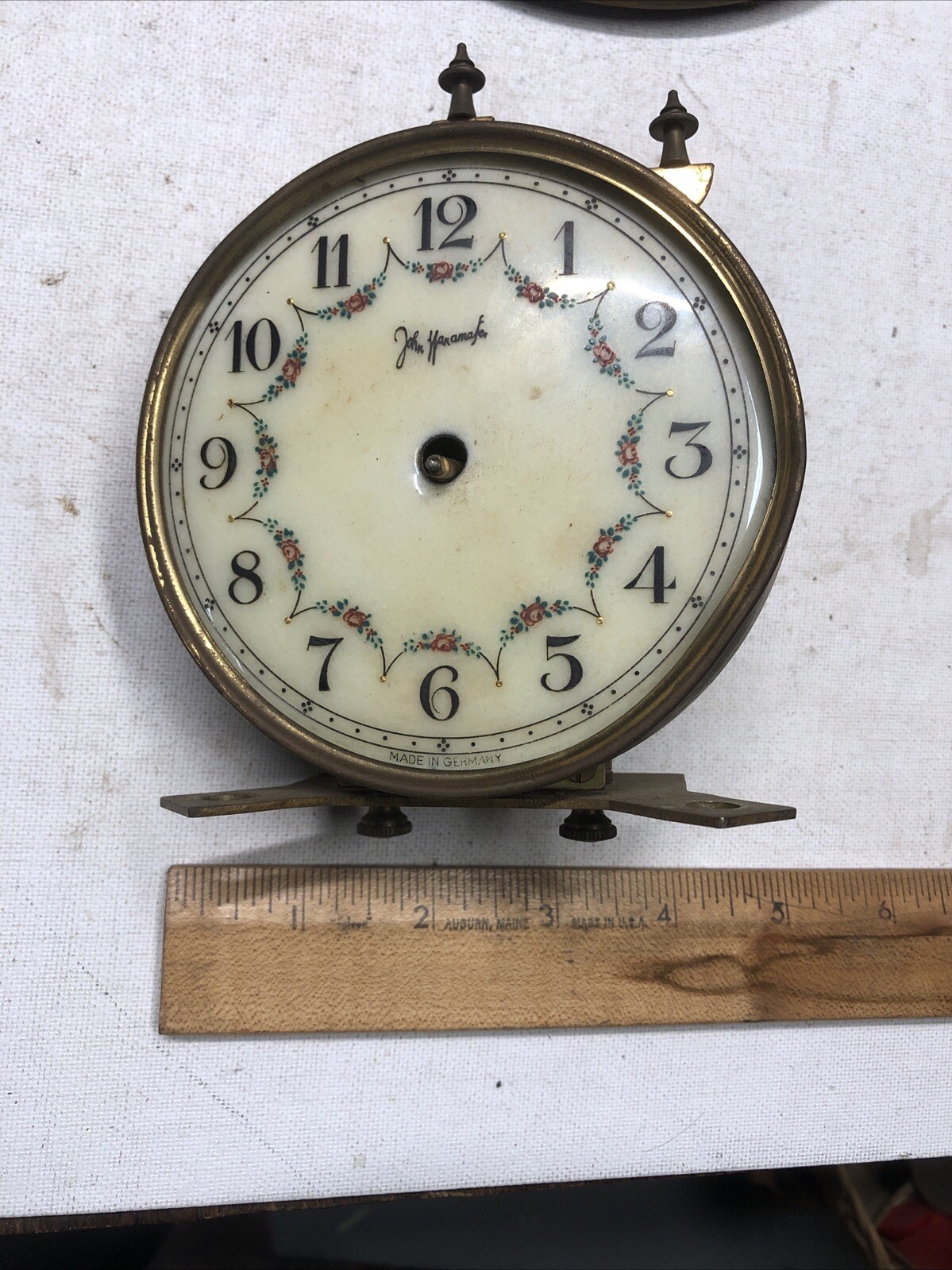 Vintage John Wanamaker Dome Mantle Clock Movement & Face PARTS REPAIR