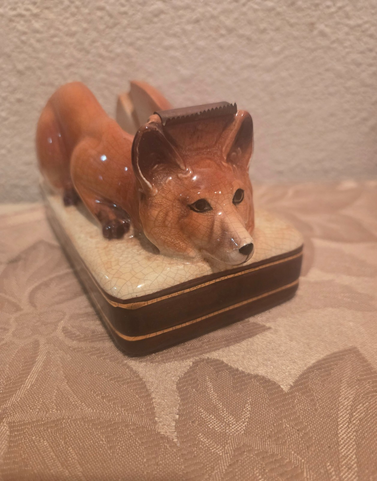 Vintage MCM Takahashi Fox Tape Dispenser Japan Rare Complete With Sticker
