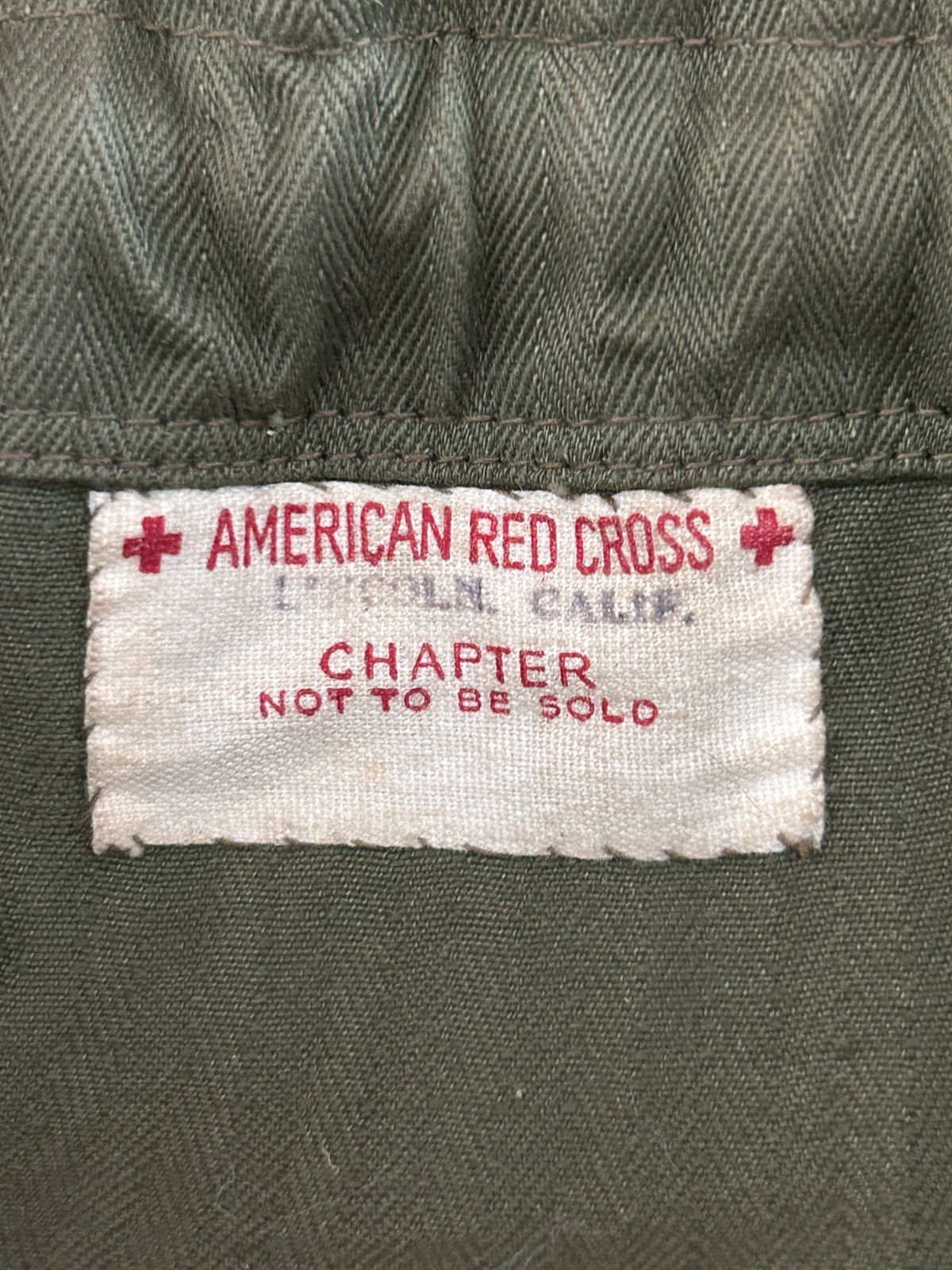 VTG WW2 American Red Cross Made US Army Ditty Bag. Green Organizer Pouch. Medic