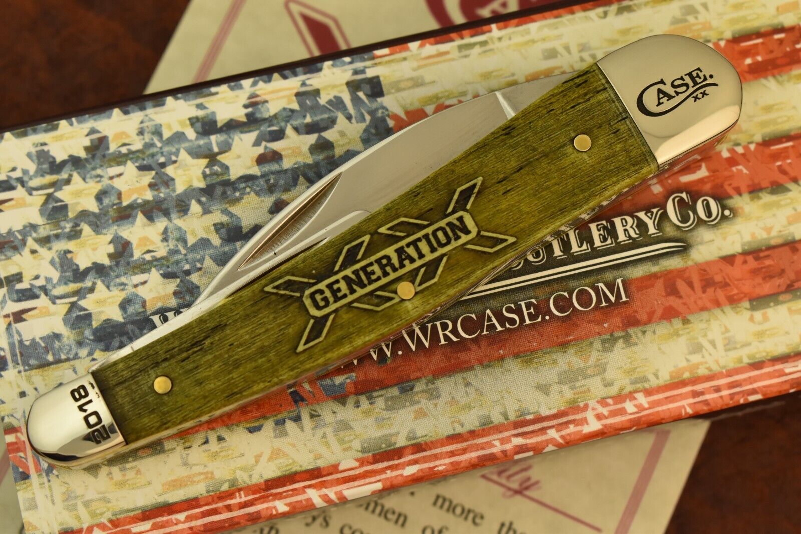 RARE 1 of 50 CASE XX USA GREEN WASH NATURAL BONE SEAHORSE WHITTLER KNIFE (16309)