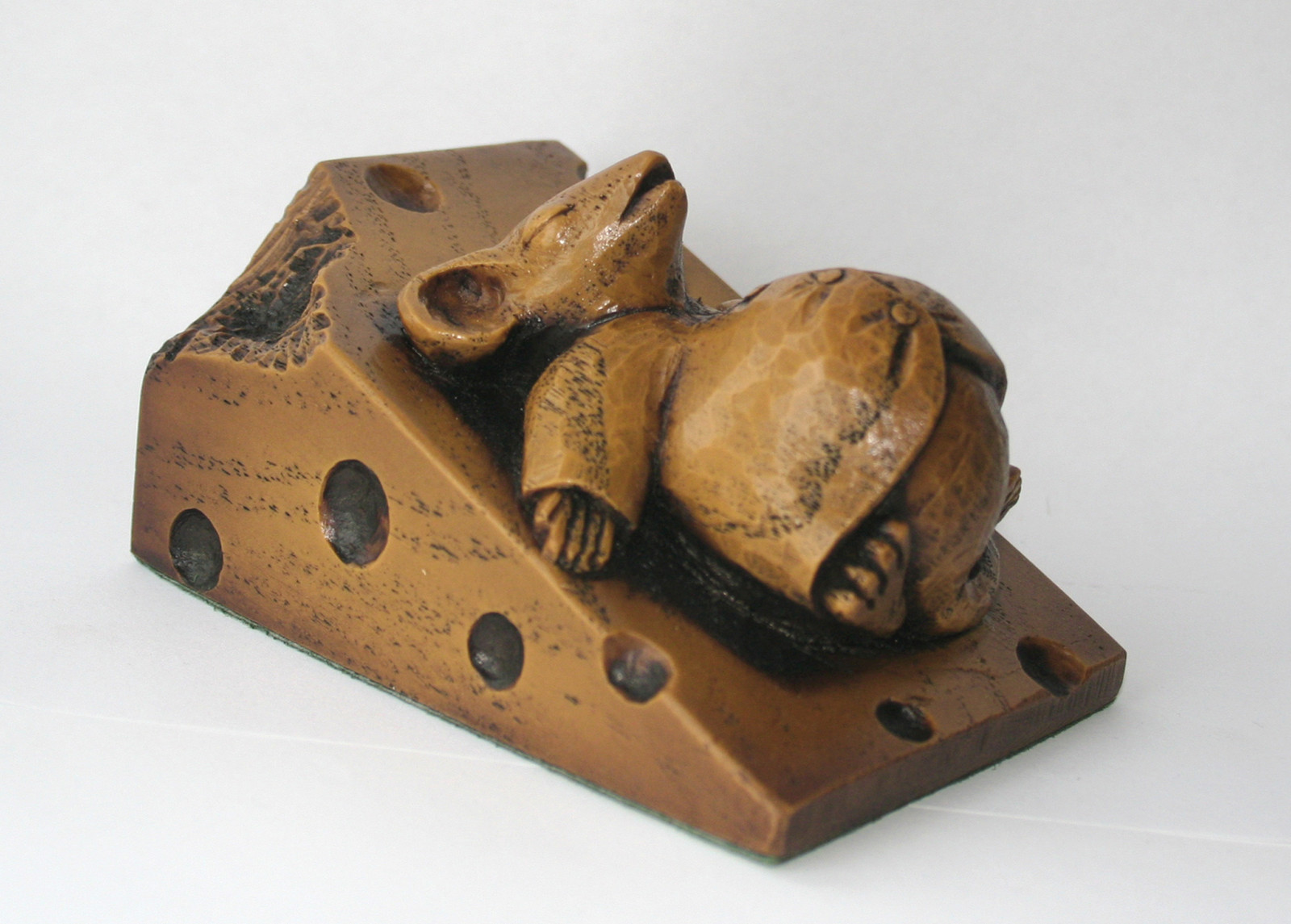 Church Mouse Asleep on Cheese Unique Collectable Ornament Gift Hand Made Mice.