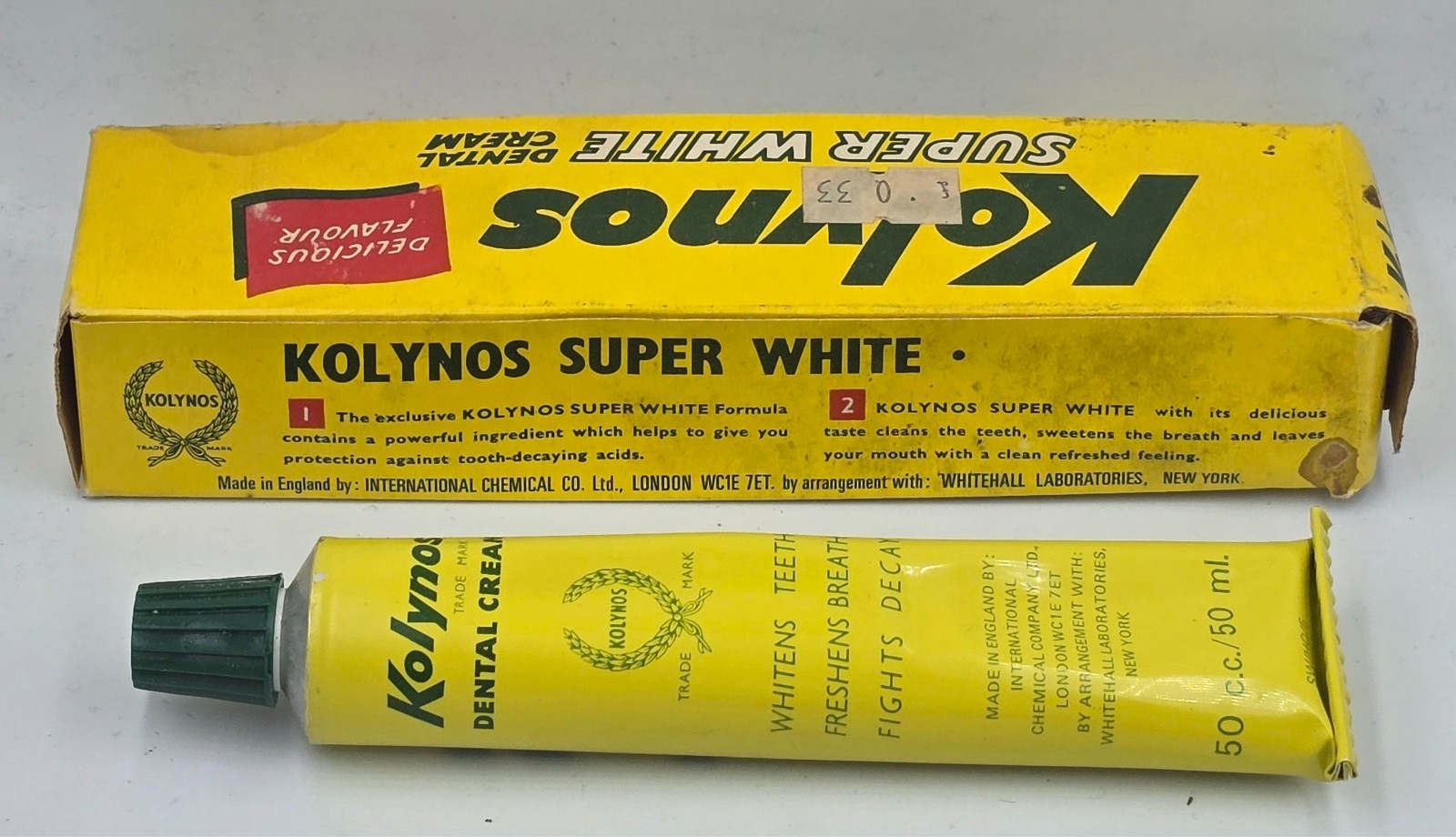 Kolynos Cyprus Vintage Dental Cream Toothpaste in original package 50 cc
