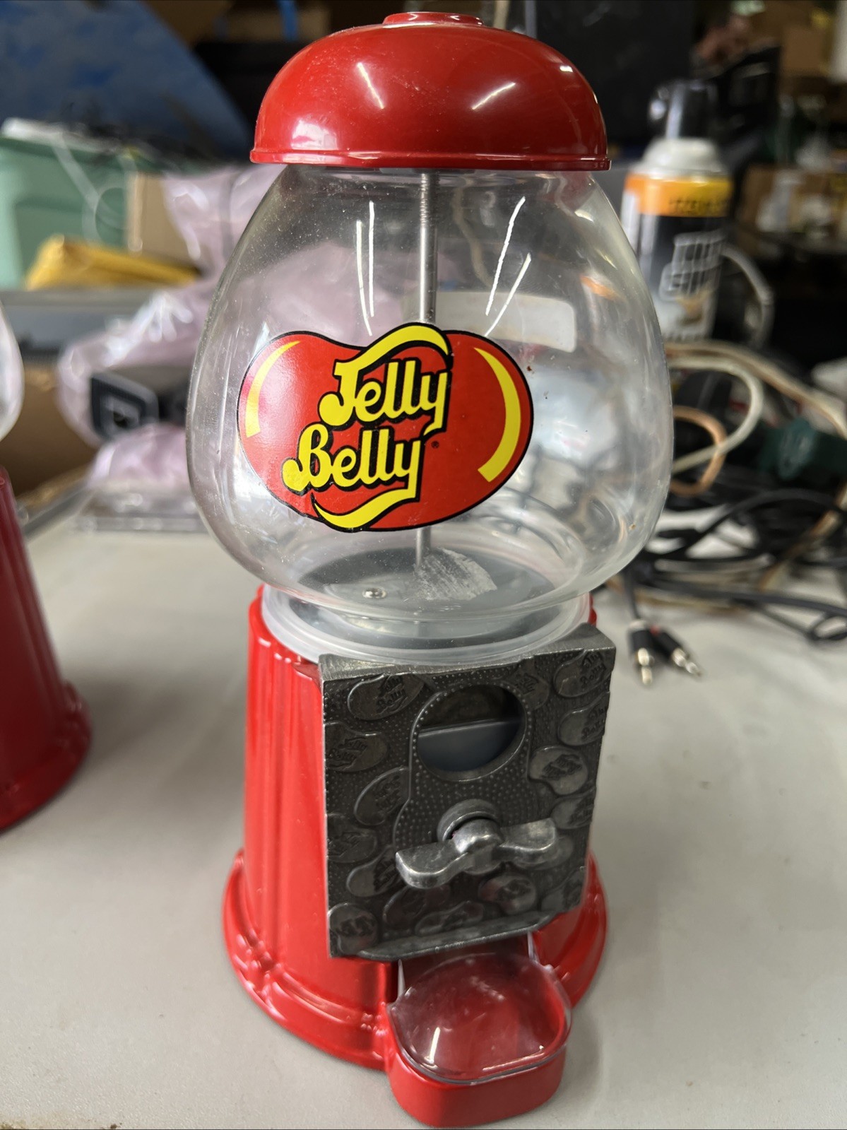 Vintage Junior JELLY BELLY Carousel Red Gumball Machine 9” Tall