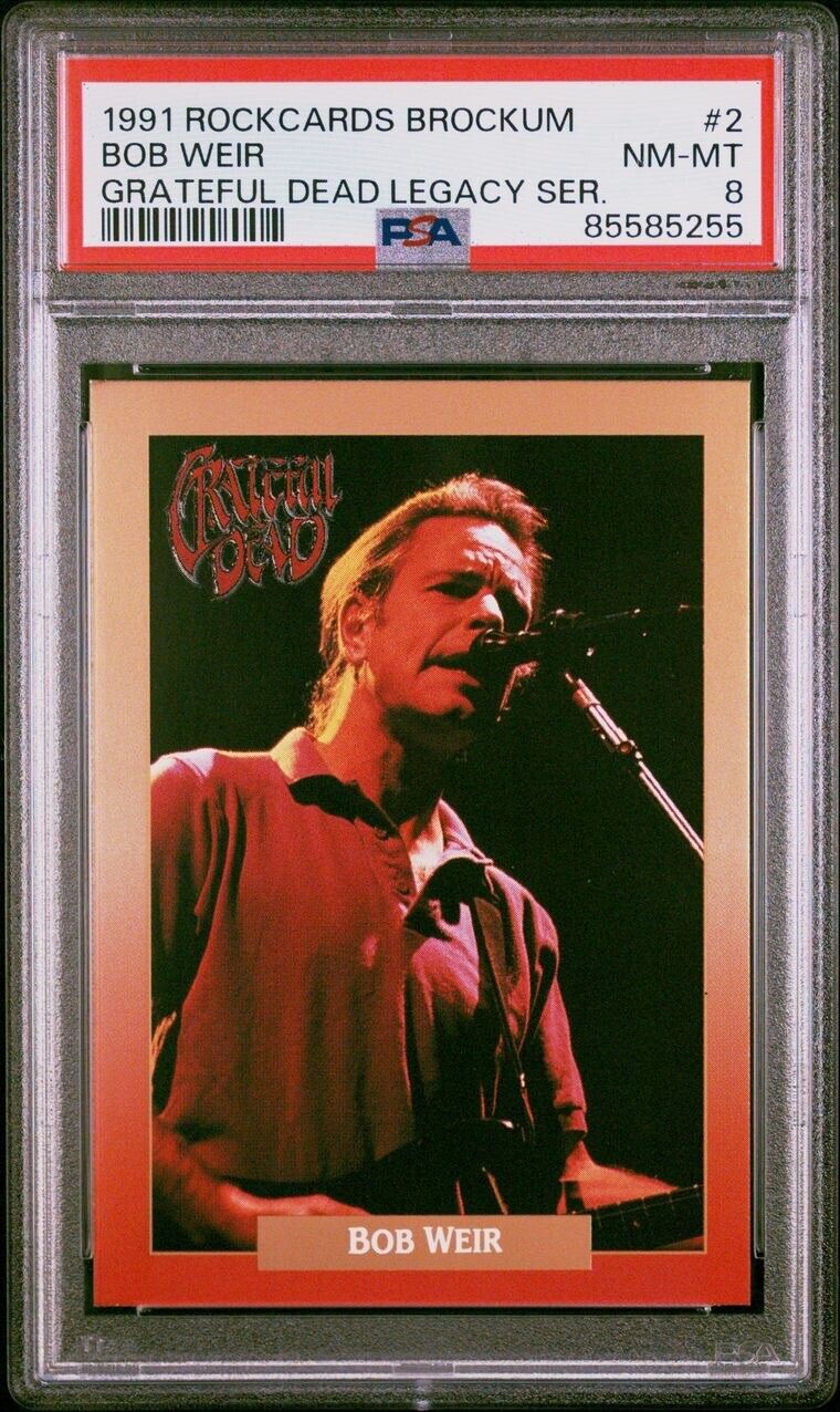 1991 Rockcards Brockum #2 Bob Weir Rookie Grateful Dead Series PSA 8 NM-MT