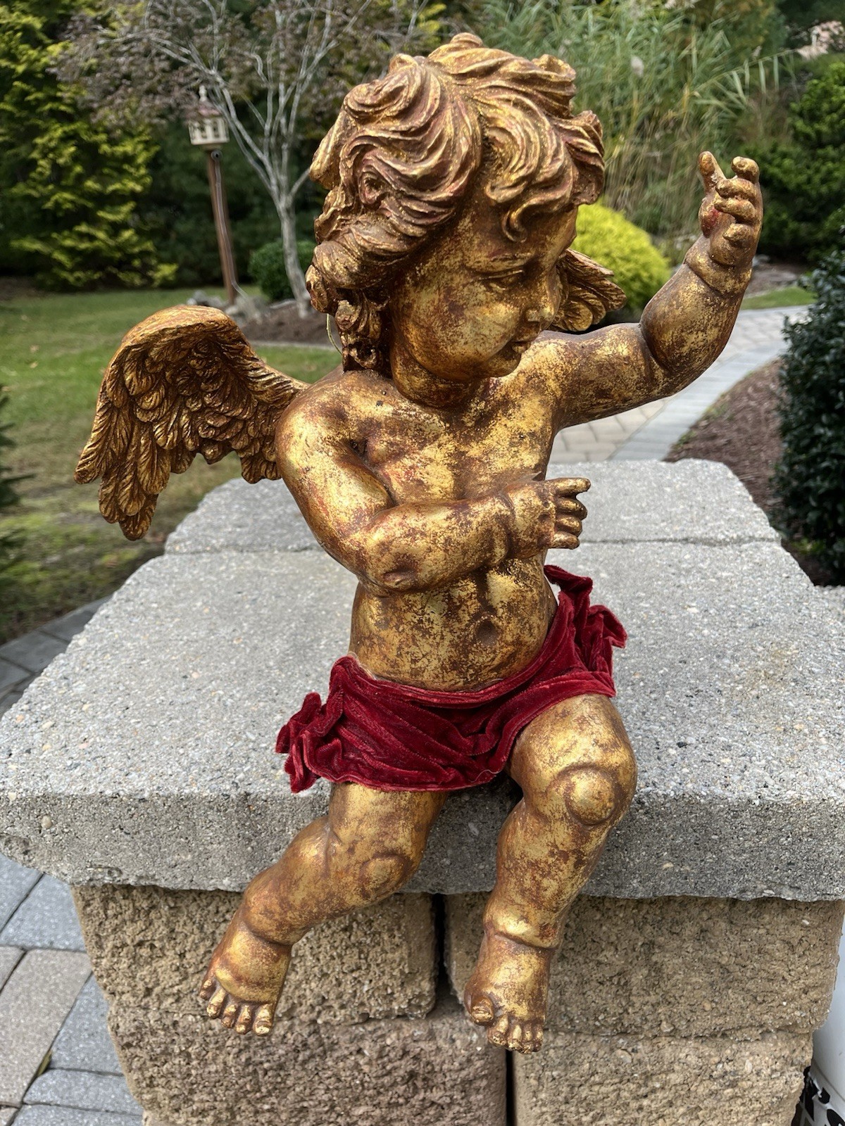 Vintage Large Gold Gilt Composition Angel Putti Cherub 20