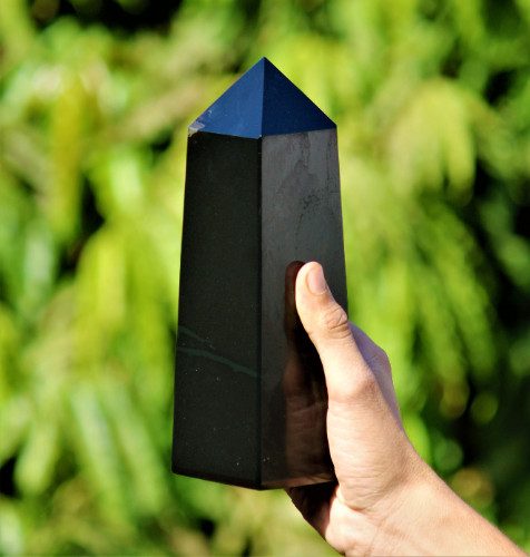 Very Large 4F 210MM 21CM Black Tourmaline Metaphysical Healing Obelisk Tower