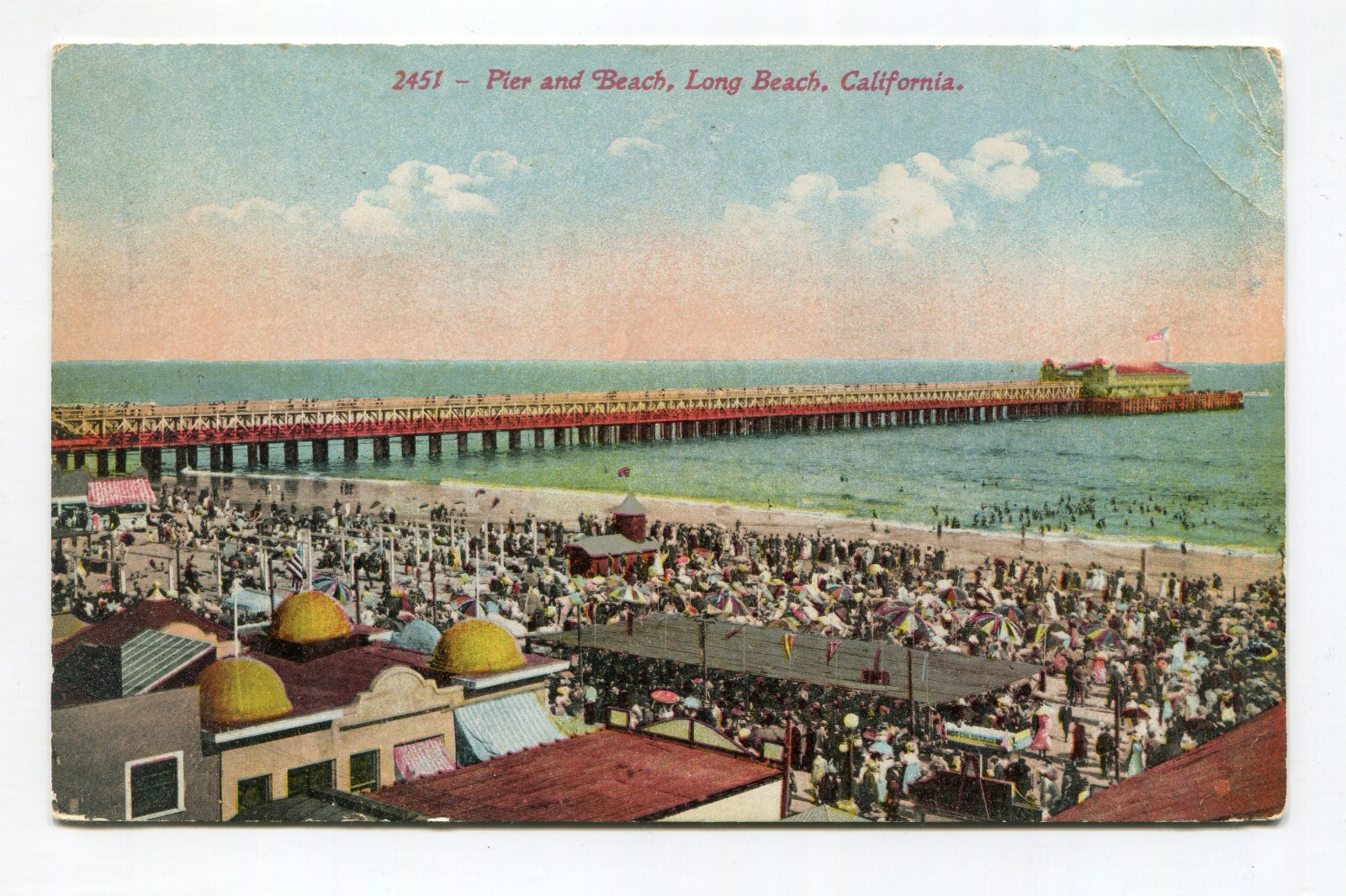 PIER AND BEACH LONG BEACH CALIFORNIA - LOT OF 1