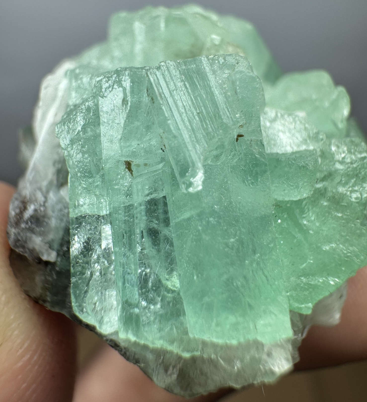 130 CT High Quality Baryl War Green Emerald Crystal On Matrix From Chitral@PAK