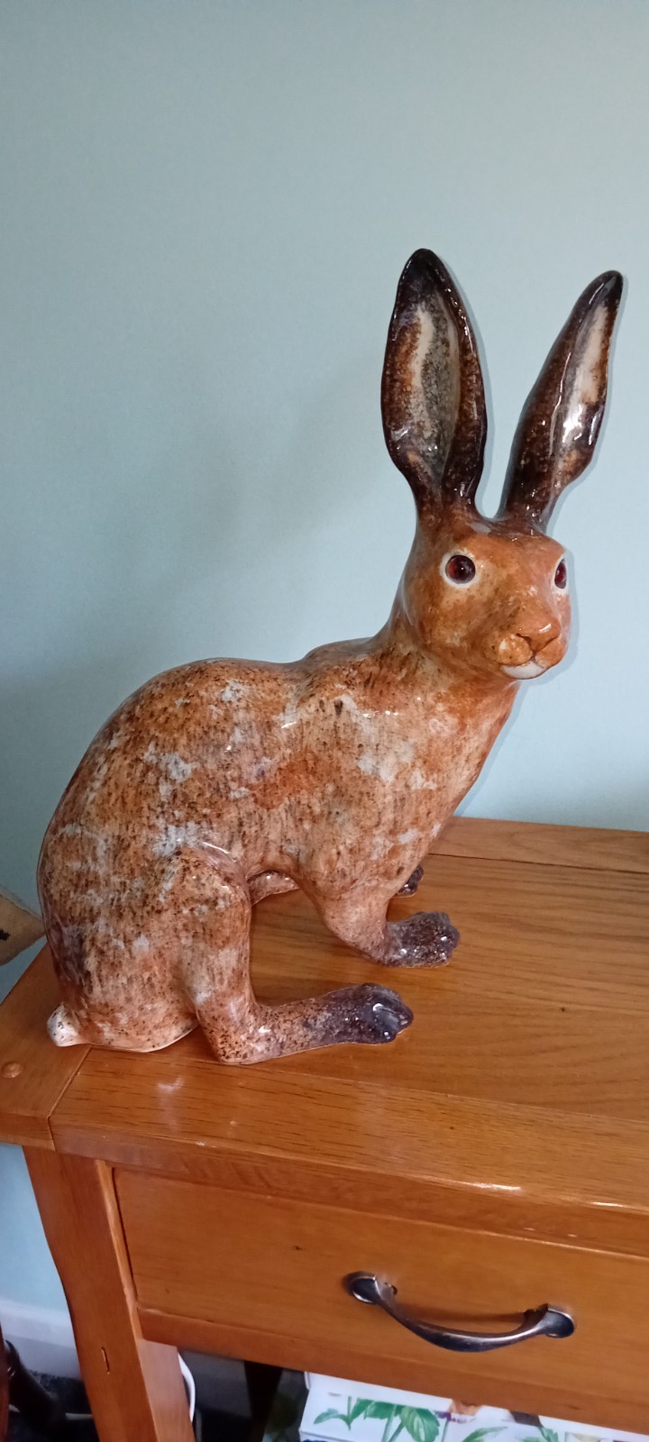 Vintage Large  size 8  Winstanley Pottery Hare Figurine Brown Ornament England