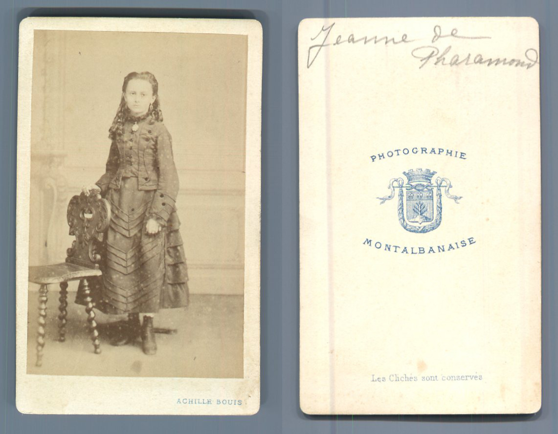 Vintage Jeanne de Pharamond CDV Albumen Business Card CDV, Albu Print