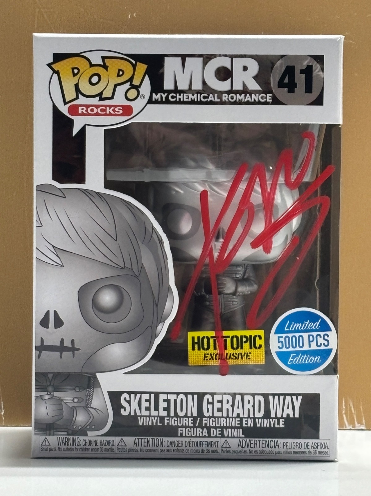 SIGNED FUNKO POP My Chemical Romance - Skeleton Gerard Way #41 COA AUTHENTICATED SIGNED FUNKO POP My Chemical Romance - Skeleton Gerard Way #41 COA AUTHENTICATED