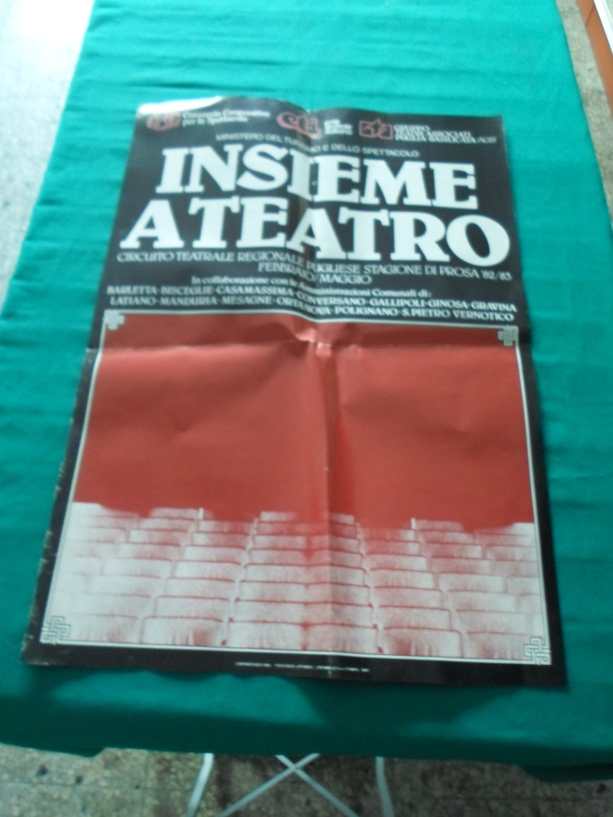 MANIFESTO  GRUPPO TEATRI ASSOCIATI  PUGLIA - BASILICATA /AGIS  1982/83