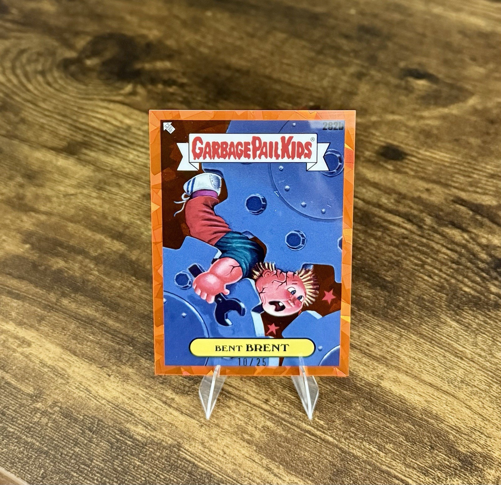 2024 Topps Garbage Pail Kids Bent Brent 10/25 Orange Sapphire Refractor SP 282b