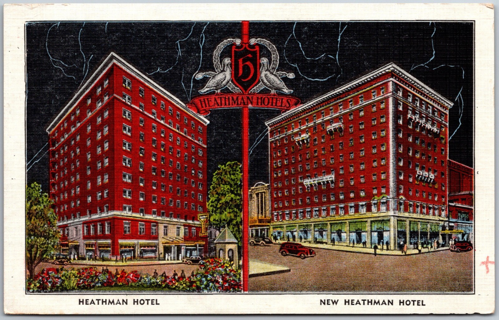 Heathman Hotel and New Heathman Hotel Portland OR Postcard 1801
