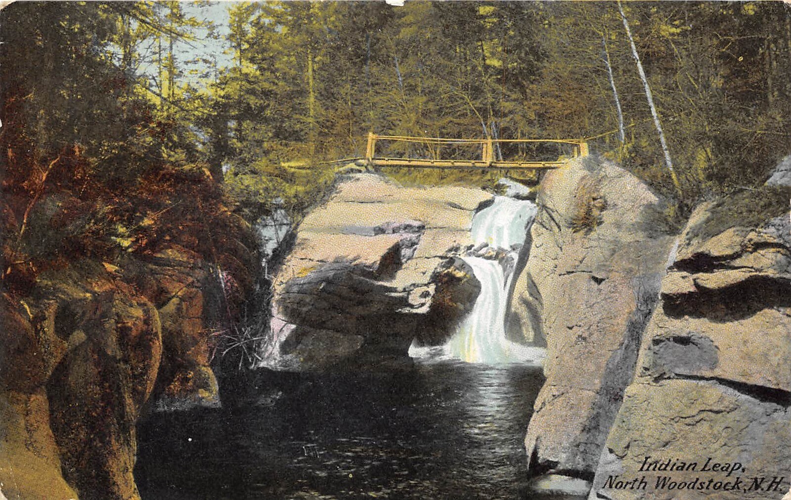North Woodstock New Hampshire 1912 Postcard Indian Leap Groveton RPO TR64