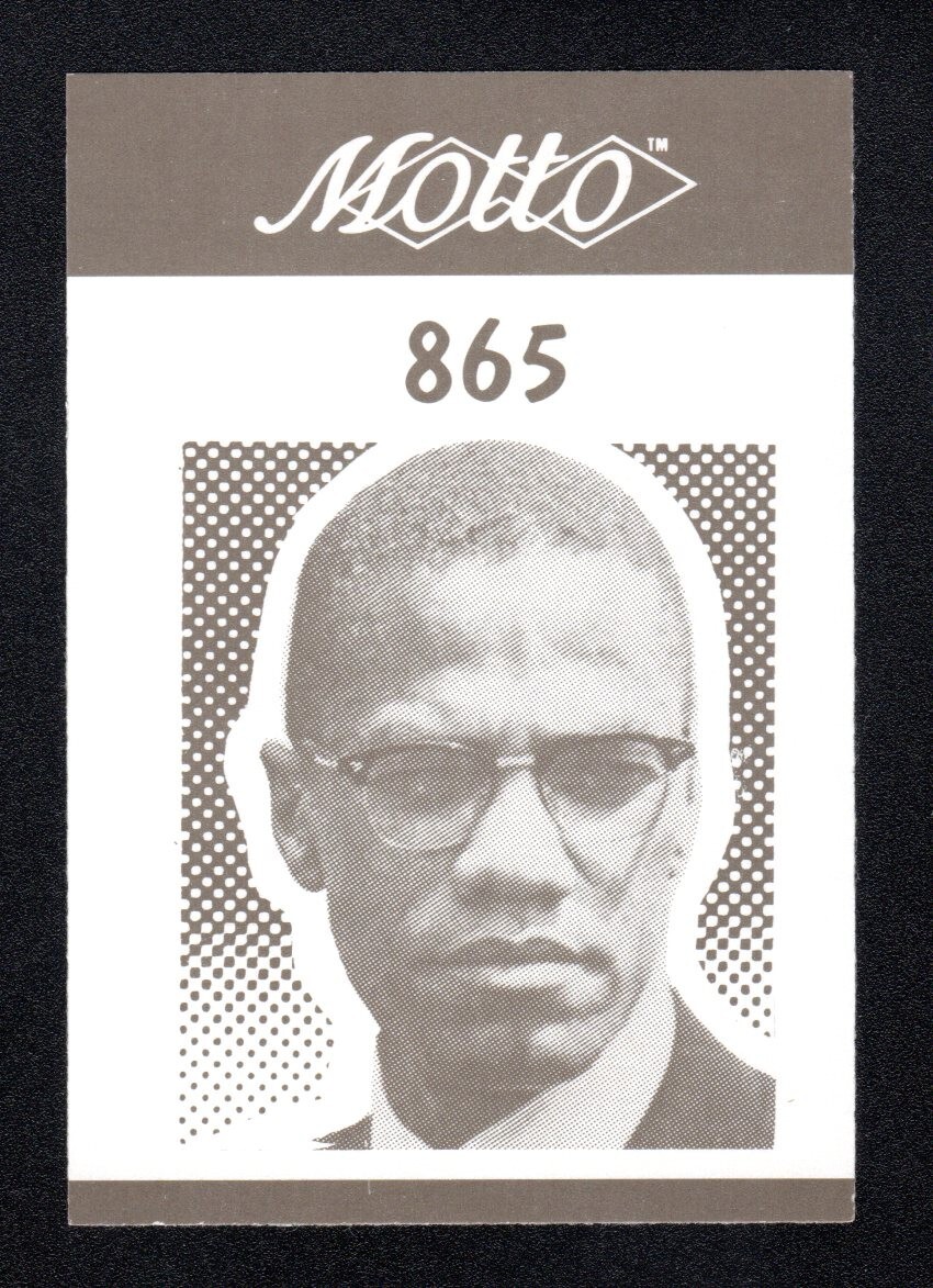 Malcolm X Civil Rights Activist Vintage 1987 Motto Game Trivia Card #865