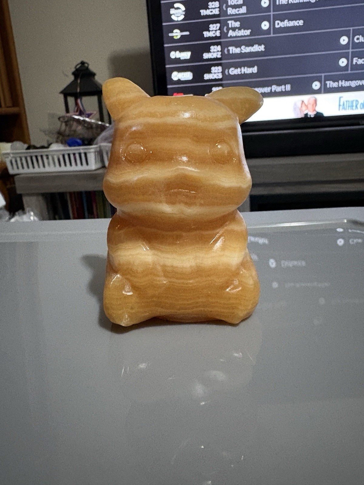 Honey Calcite Banded Pikachu 3 1/2 inch Tall / 0.98 lbs 