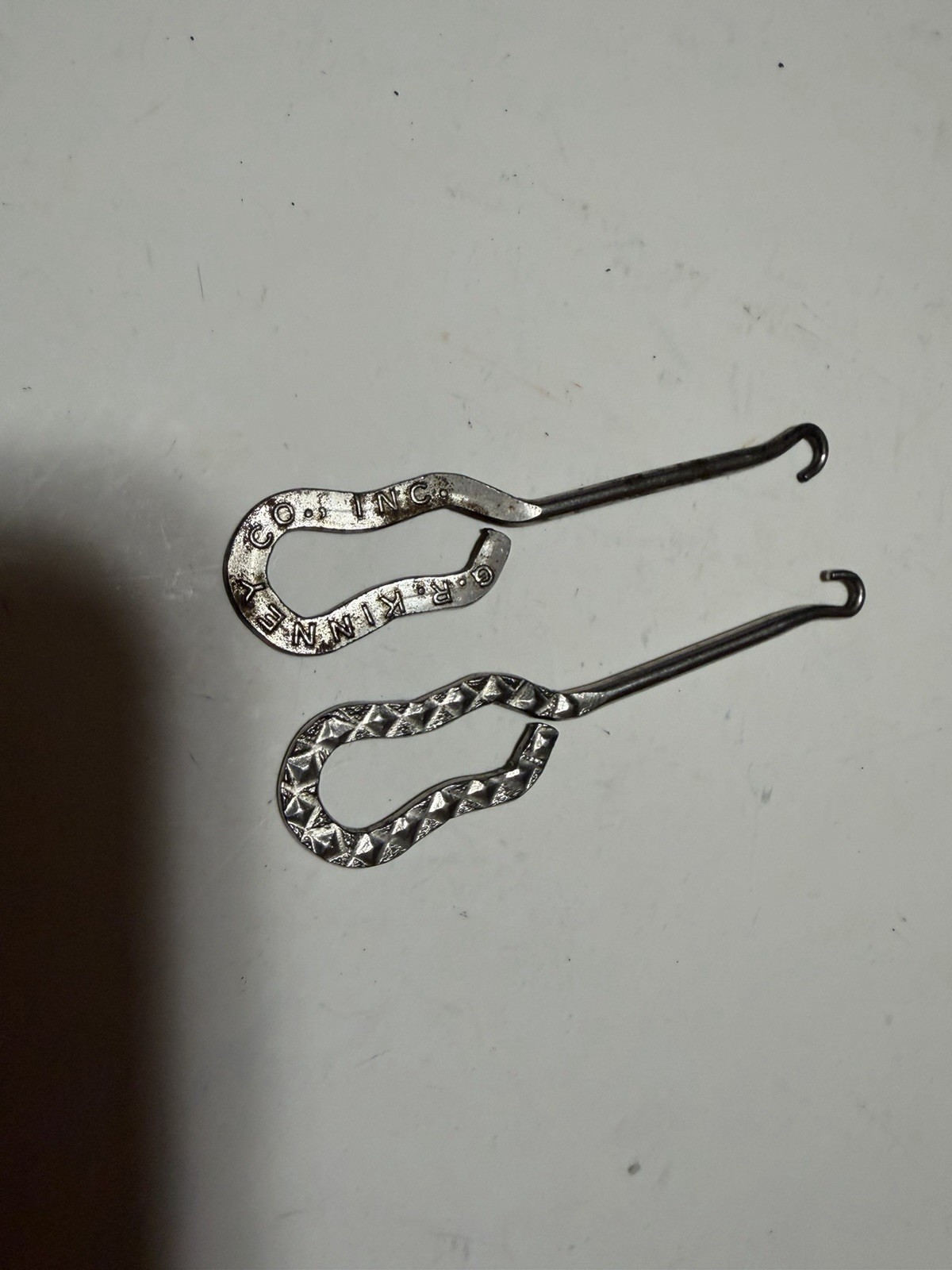 2 Antique Vtg Shoe Button Hook Advertising G.R. Kinney Co plus 1 Other