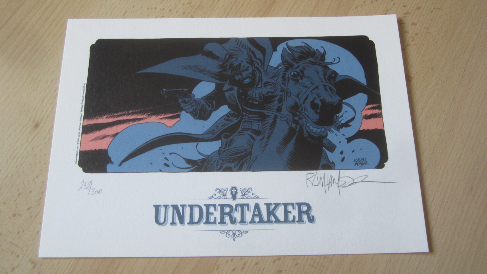 UNDERTAKER Western 2017 Numbered Advertising Bookplate Signed Ralph Meyer NEW