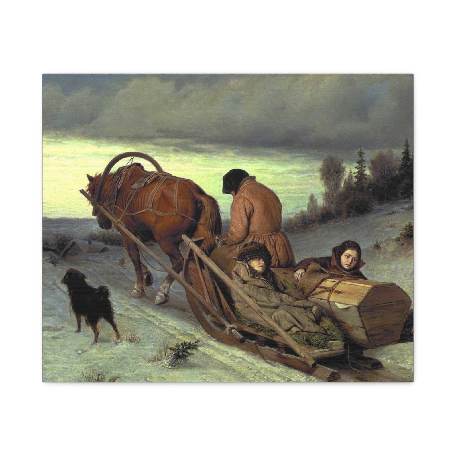 Vasily Perov (1833–1882) Sending off the Deceased 1865 - Canvas Wall Art