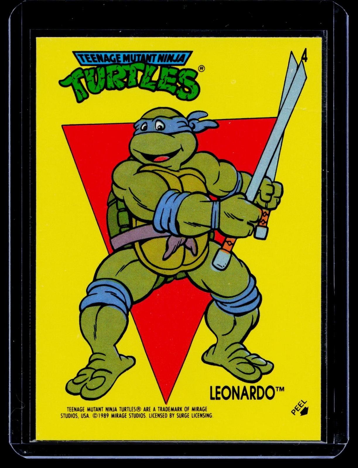 1989 Teenage Mutant Ninja Turtles stickers #4e Leonardo *please read