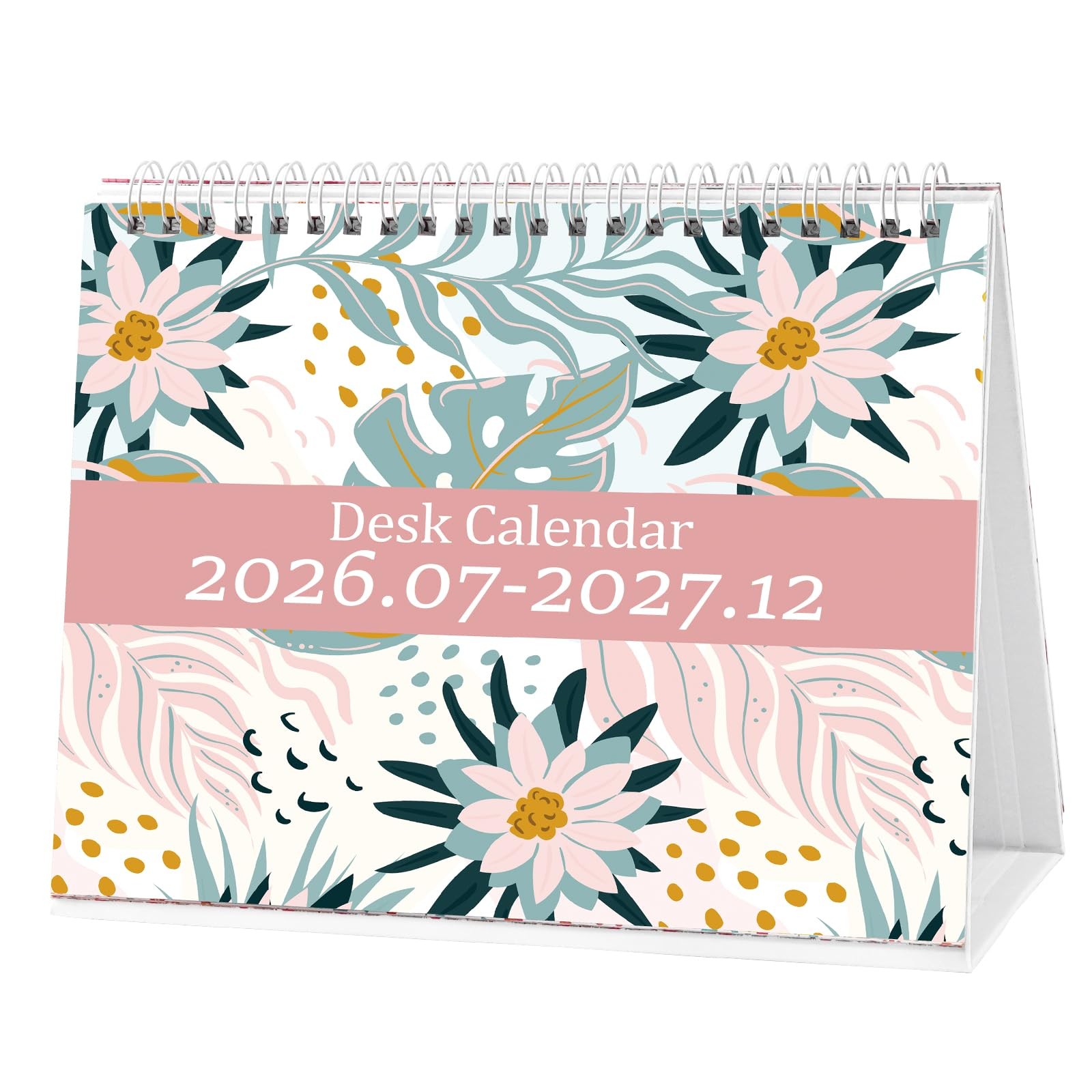 Small Desk Calendar 2026-2027 18-Month Flip Planner with Stickers 7x8.5
