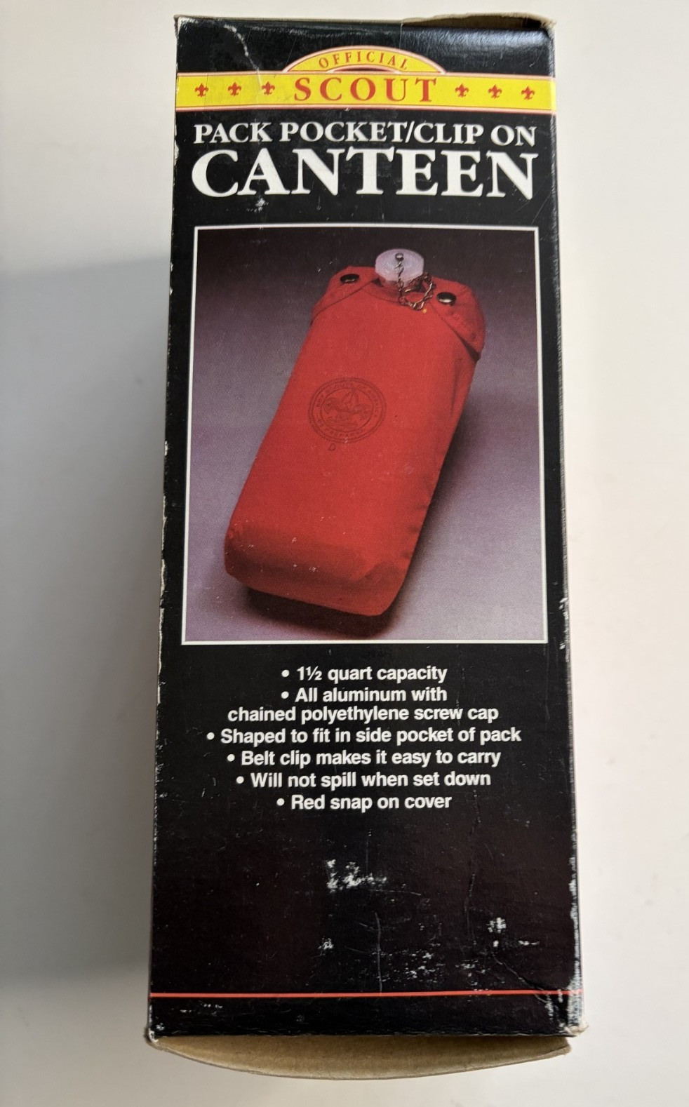 Vintage Boy Scouts of America Aluminum Regal Canteen with Red Slip Clip Holder