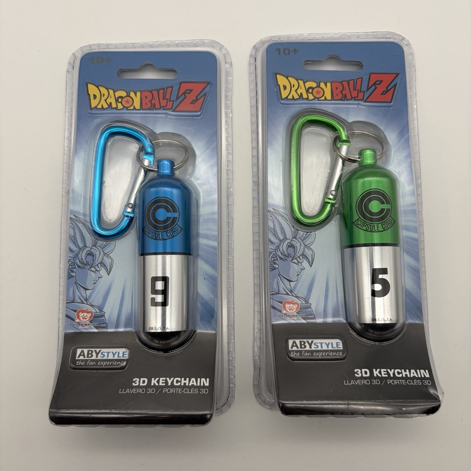 ABYSTYLE Dragon Ball Z 3D Blue & Green Capsule Corp Aluminum Keychain Set Of 2
