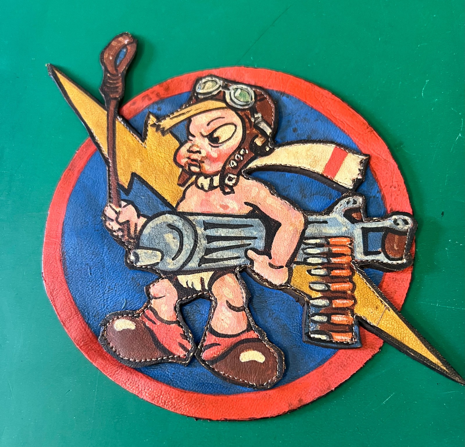USAAF 487TH FIGHTER SQUADRON LAYERED LEATHER SQUADRON PATCH