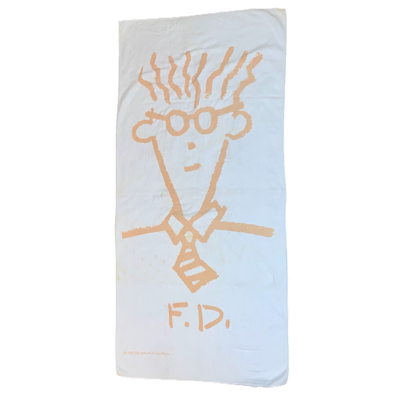VTG Estate 1985 Fido Dido Shirt Tie by Brastex Pool Beach Bath Towel 27x58” READ