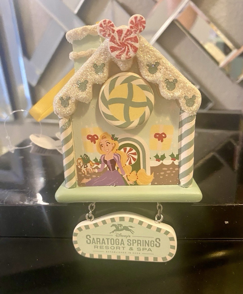 Disney Parks SARATOGA SPRINGS Gingerbread House Ornament Resort RARE 2022 NEW
