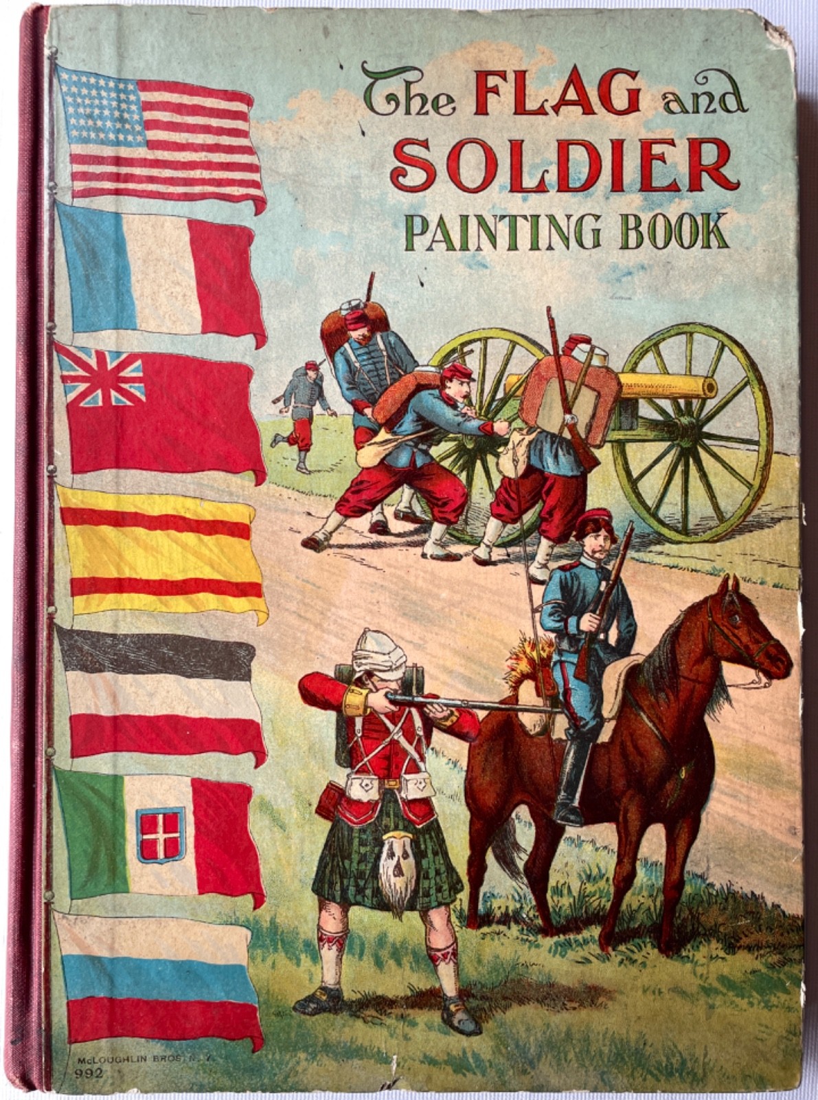 McLoughlin Flag Soldier Painting Book 1900 Military Coloring Book Antique Copy