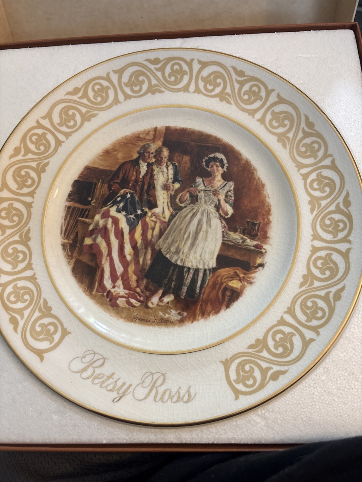 Avon Betsy Ross American Flag Collector Plate 1973 Vintage