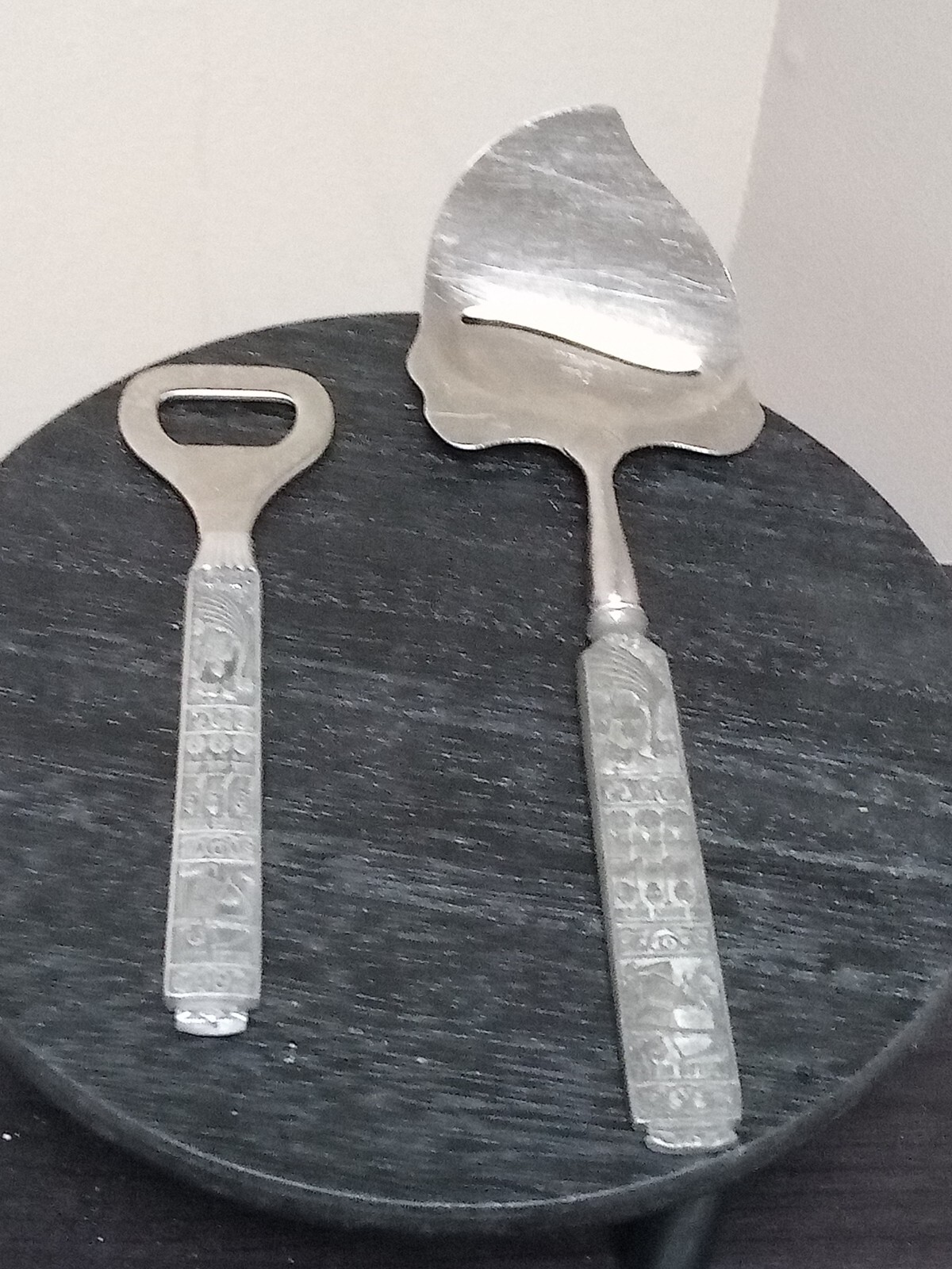 HS Norway Pewter Pie Server And Bottle Opener Lot