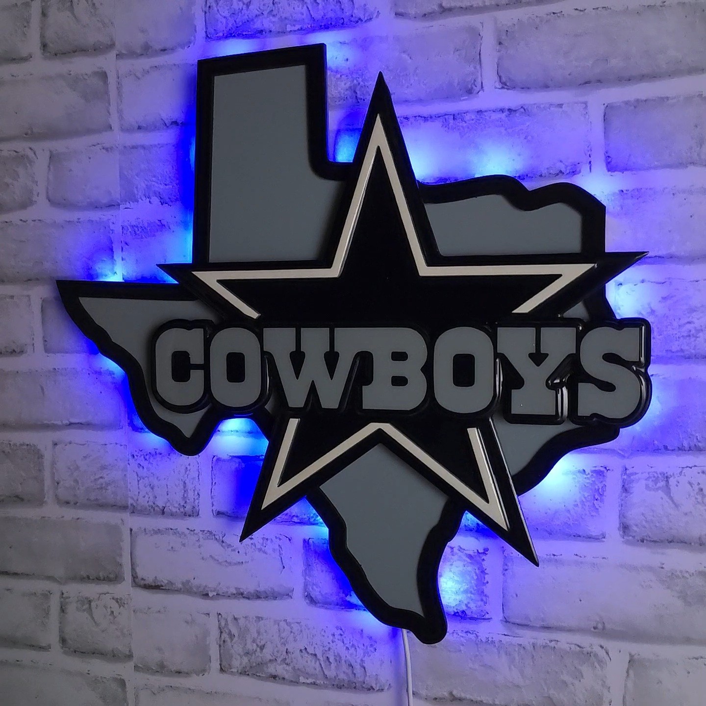 COWBOYS LED lighted Wall Art with remote COWBOYS LED lighted Wall Art with remote