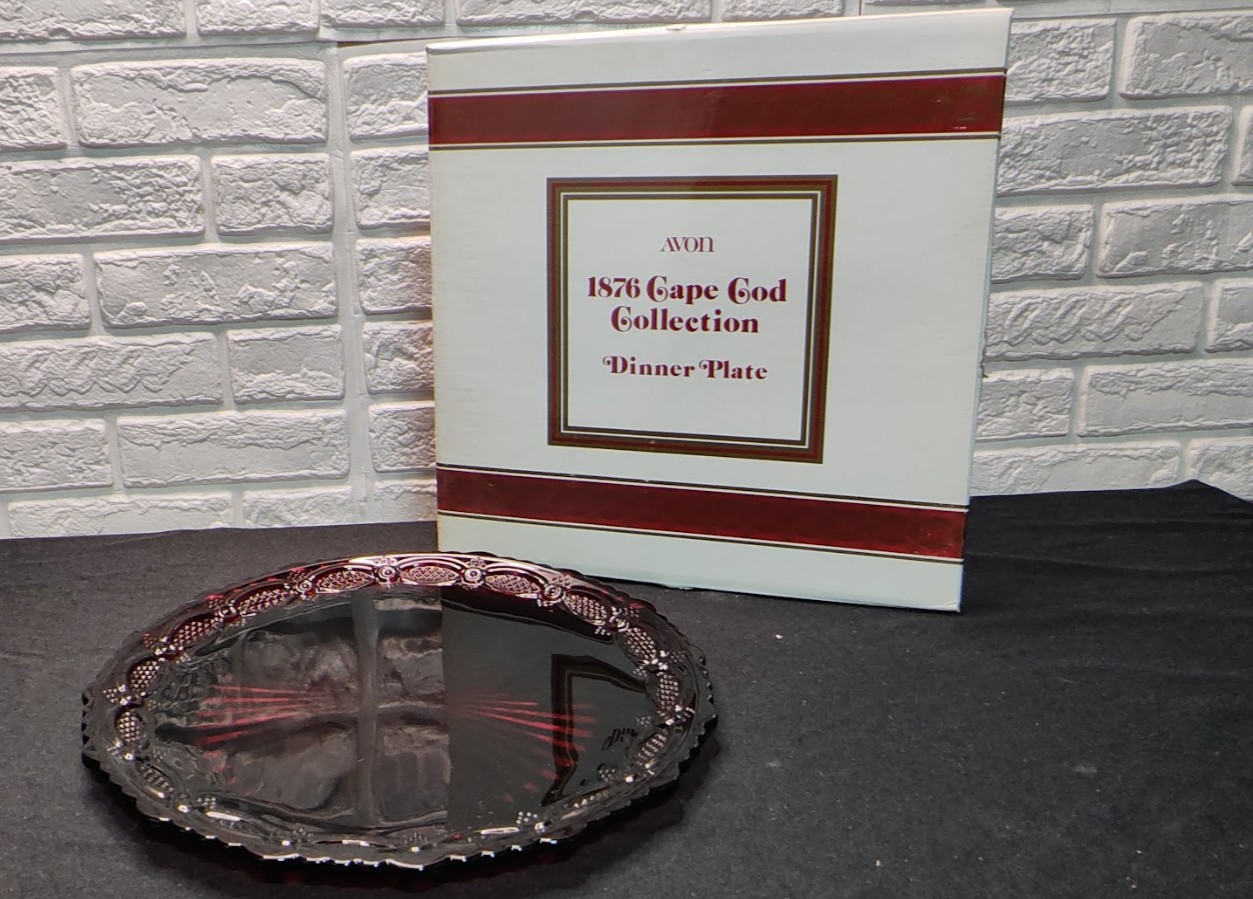 Vintage Avon Ruby Red 1876 Cape Cod Dinner Plate 10.5
