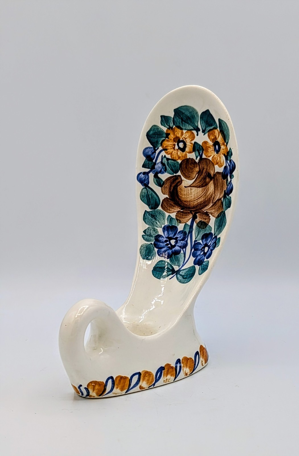 Włocławek Poland Hand Painted Ceramic Candle Holder 7.5\