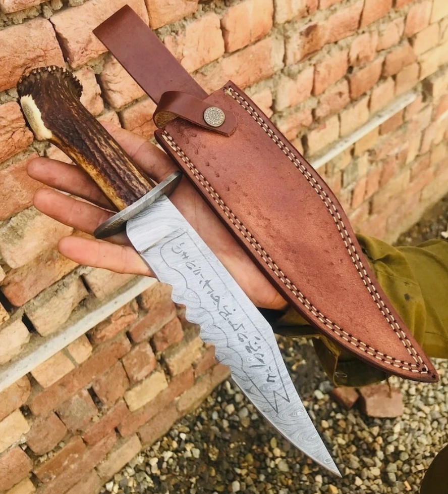 Supernatural Ruby\'s Demon Knife Handmade Damascus Steel with Stag Antler Handle.