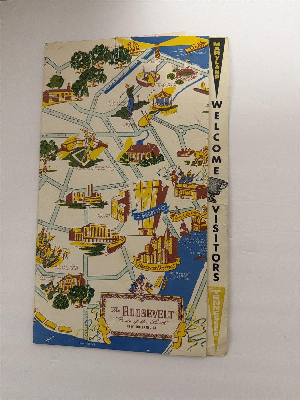 Dec 31, 1951 The Roosevelt Hotel New Orleans Menu Welcome MD Vs TN Sugar Bowl